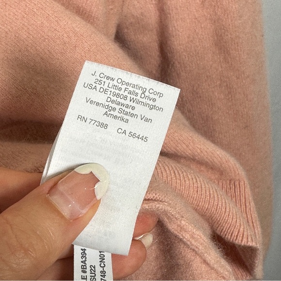 J.Crew 100% Cashmere V-Neck Sweater Blush Pink Soft Knit Women’s Medium - Picture 8 of 10